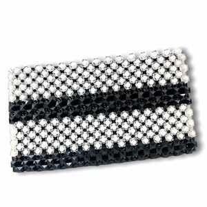 Beaded Retro Style Plastic Black + White Clutch